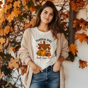 Pumpkin Spice and Jesus Christ T-Shirt, Fall Christian Tee