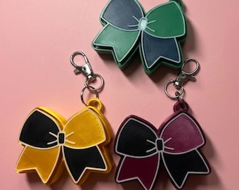 Imprimé 3D Cheer Bow Clicker Fidget Toy | Team Colors Porte-clés Fidget pour les acclamations de la compétition, concentration sur le soulagement du stress