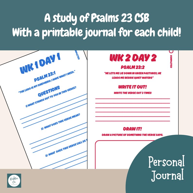 Psalm 23 Kids Bible Curriculum: Sunday School Lessons (digital Download ...