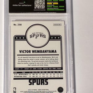 Victor Wembanyama Graded Rookie Card Gift Bundle -Mint Degree 9 Slab - San Antonio Spurs Premium Fan Package image 5