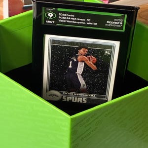 Victor Wembanyama Graded Rookie Card Gift Bundle -Mint Degree 9 Slab - San Antonio Spurs Premium Fan Package image 3