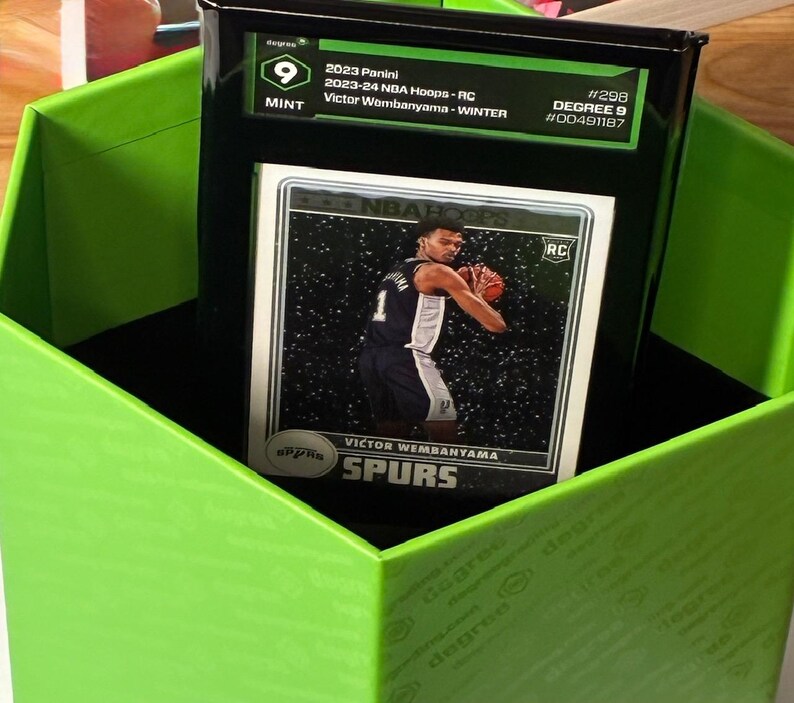 Victor Wembanyama Graded Rookie Card Gift Bundle -Mint Degree 9 Slab - San Antonio Spurs Premium Fan Package image 3