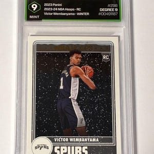 Victor Wembanyama Graded Rookie Card Gift Bundle -Mint Degree 9 Slab - San Antonio Spurs Premium Fan Package image 4