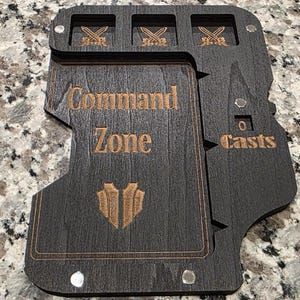 Bandeja para MTG Commander / Soporte para mazos, fichas y contadores / Madera / Reutilizable para TCG