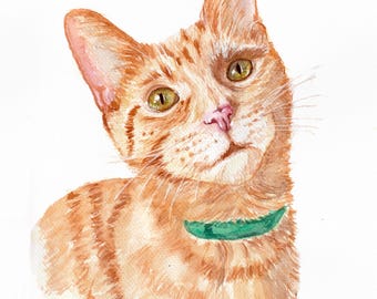 Custom Watercolor Pet Portrait, Hand-Painted Illustration (Digital Download)