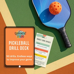 Pickleball Drill Deck – 50 Printable Practice Cards | Serve, Dink, Drop & Volley Training | Instant Download PDF
