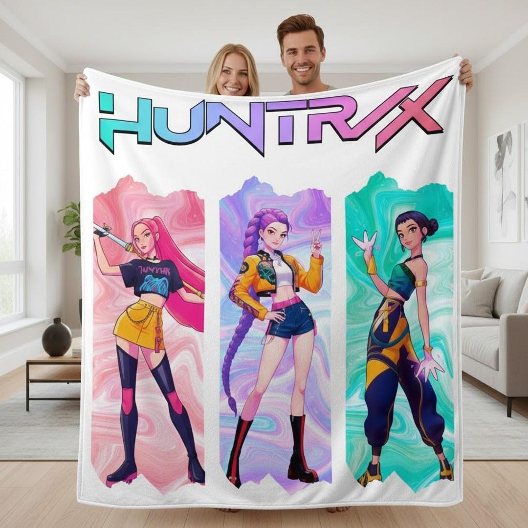Buy Custom Name Huntrix Kpop Demon Hunters Blanket, Kpop Fun Gifts, K ...