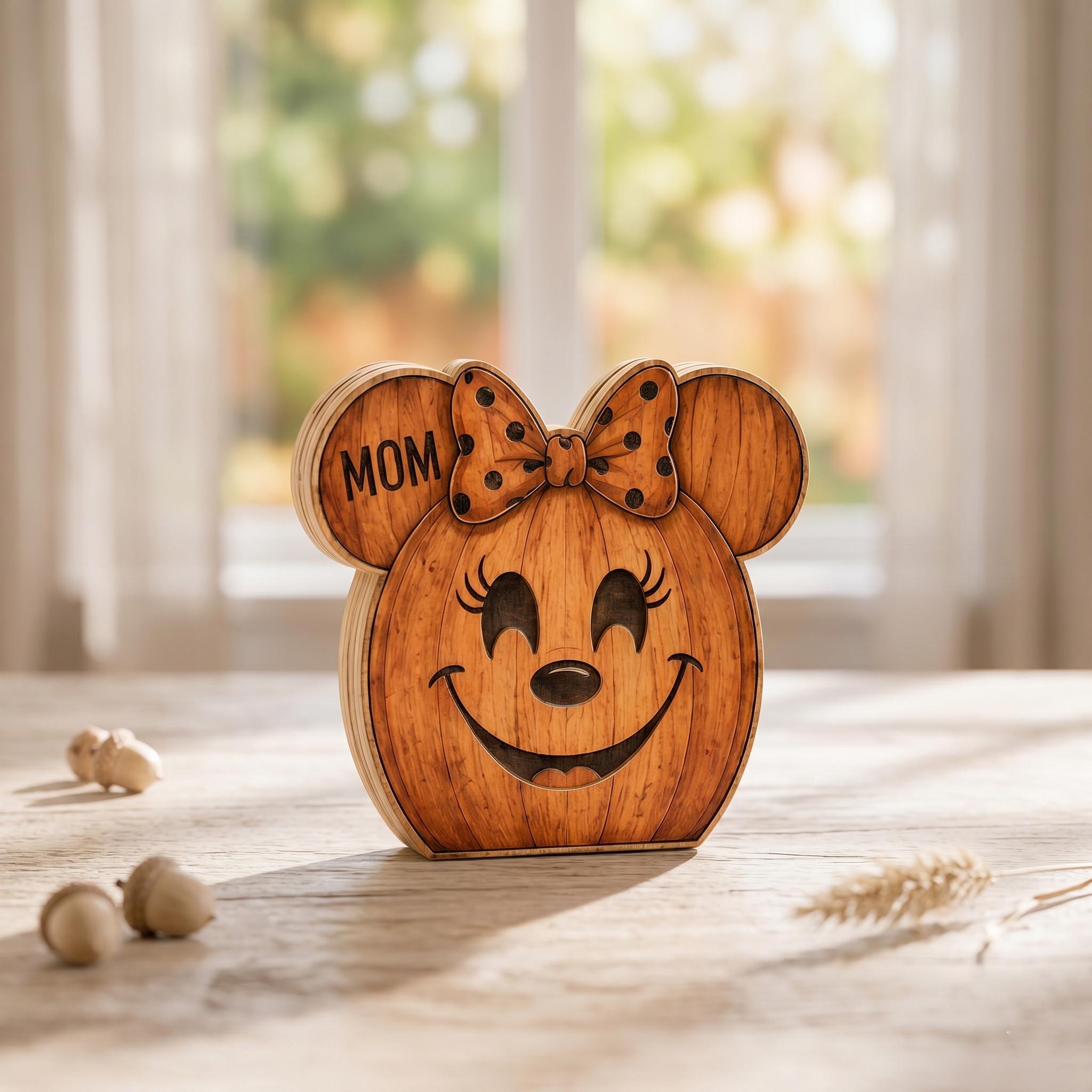 Custom Mickey Pumpkin Wood Blocks, Personalized Disney Halloween