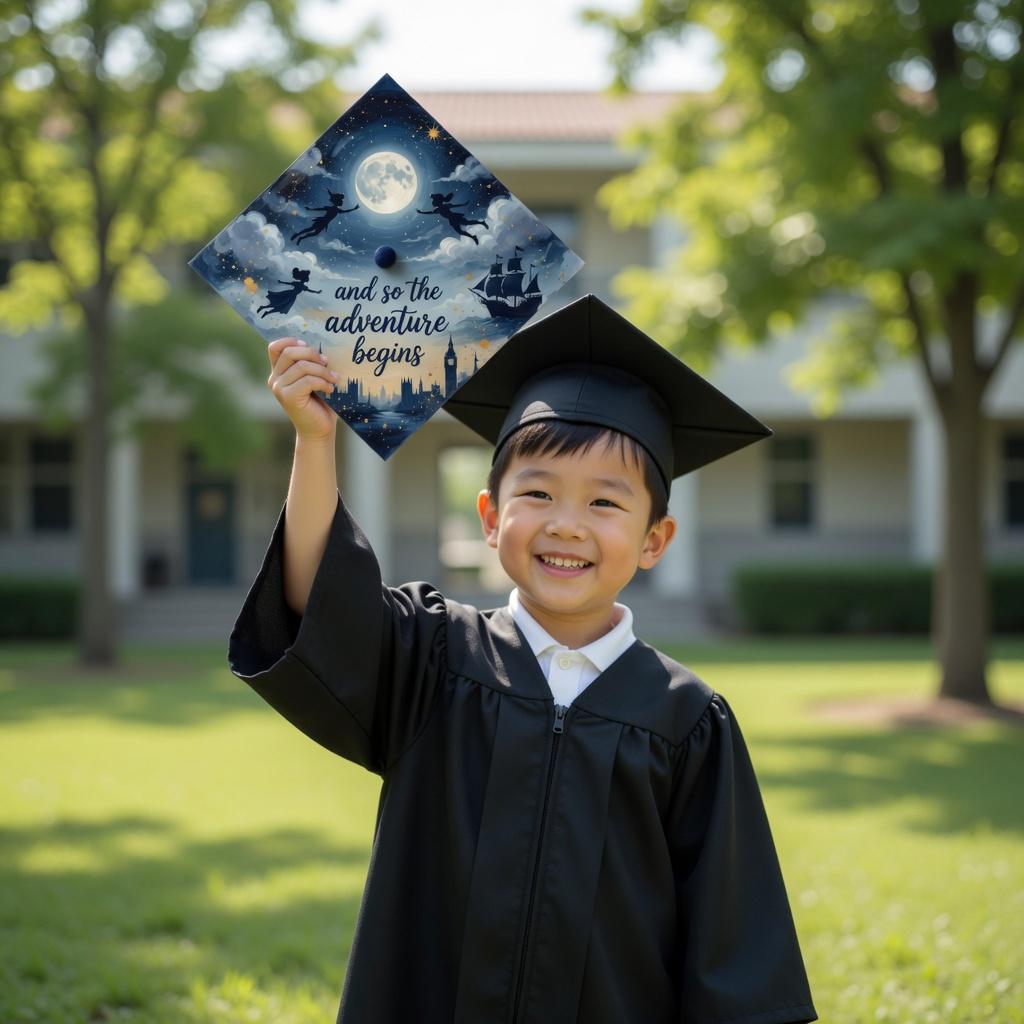 Peter Pan Graduation Cap Topper 2026, Neverland Theme Grad Cap Decor ...