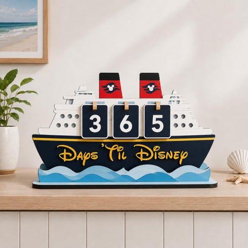 Disney Cruise Countdown Sign, Days Til Disney Countdown Calendar, Cruise Ship Vacation Decor, Disney Cruise Gift