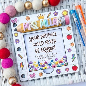 Personalized Teacher Sticky Note Holder, Custom Notebook Name Teacher Gift, Cute School Theme Desk Decor, Teacher Appreciation Week Gift