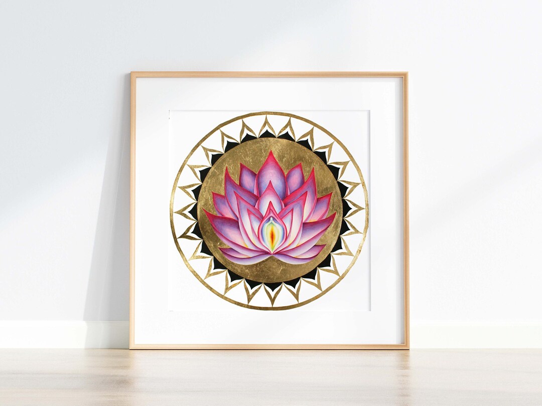 Lotus Flower Giclee Print: 24k Gold Leaf, Chakra Art - Etsy