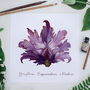 Purple Stormy Dawn Yoni Flower Fine Art Print / Feminist Botanical Illustration / Vulva / Vagina Art / Divine Feminine / Sacred / Erotic/ image 4