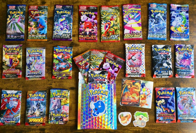Pokemon Sammelkartenspiel Überraschungs-Pack! - 4 versiegelte Boosterpackungen! + EX/V/Ultra Rare Pokemon Karten! Bild 1
