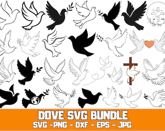 Taube SVG Bundle, Taube Clipart, Hochzeit Tauben Cut Files (digitaler Download)