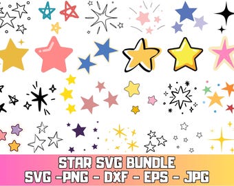 Stern SVG Bundle, Weihnachten, Nacht, leuchtender Stern Cut Files (Digitaler Download)