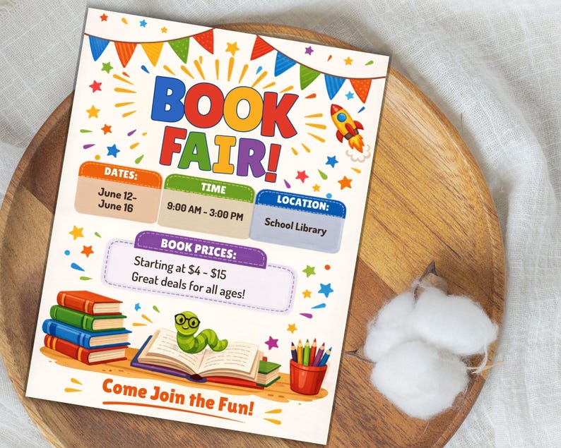 Reading Program Event Flyer Example Editable Book Fair Flyer, School Reading Fundraiser Event, Canva ...