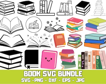 Books SVG Cut Files | Reading, School, Library (Digital Download)
