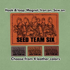 SEED TEAM SIX - Aufnäher Papagei Kakadu aus Leder - Aufnäher - Magnet, Haken und Schlaufe, zum Aufbügeln und aufnähen