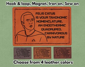 Felis catus - PU vegan Leather Patch - Available in Magnet, Hook and Loop fastener, Iron on & Sew on