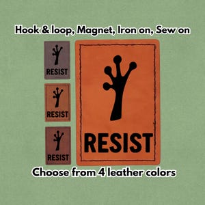 Portland Groda hand MOTSTÅ - Ice Out - Stoppa Fascismen - Läderlapp - Magnet, Kardborreband, Stryk-på och Sy-på