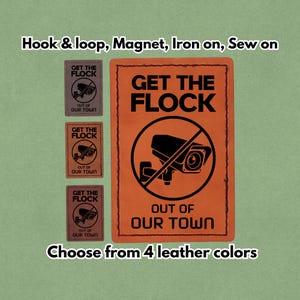 Hol dir den FLOCK aus der Stadt - Aufnäher aus Leder - Magnet, Klettverschluss, zum Aufbügeln und aufnähen