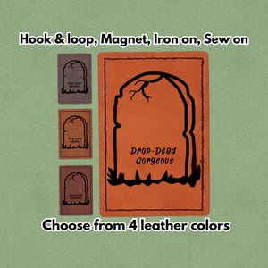 Precioso parche de cuero para Halloween: ¡bonito! Imán, gancho y bucle, plancha y cosido.