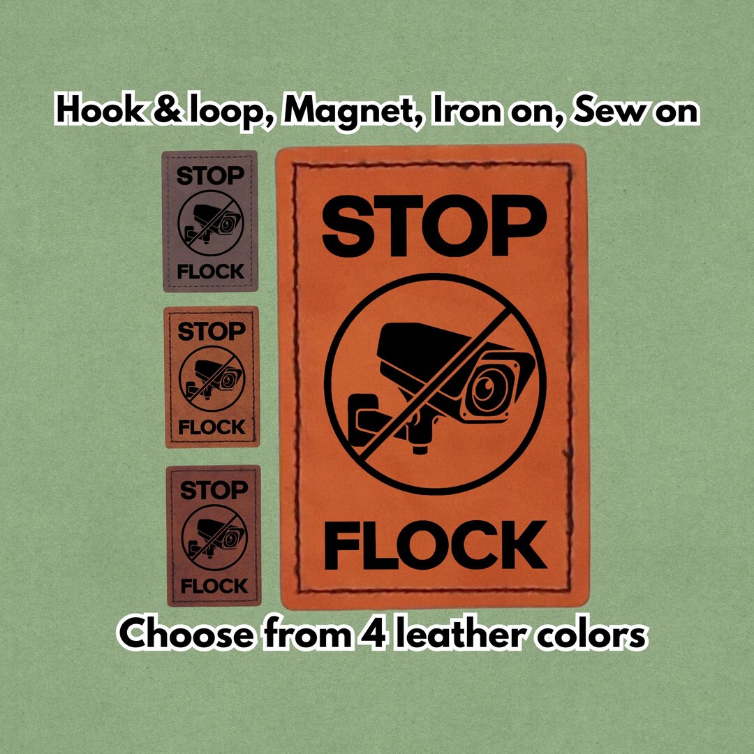 STOP FLOCK - PU Vegan Leather Patch - Available in Magnet, Hook and ...