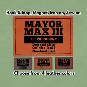 SINDACO MAX III per Presidente D.O.G. - Toppa in pelle - Magnete, gancio e passante, stirabile e cucibile