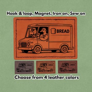Bread Truck - leren memepatch - magneet, klittenband, opstrijkbaar en naaibaar