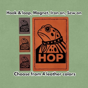 Portland Frog HOP - Ice Out - Patch de couro - Ímã, velcro, termocolante e para costura