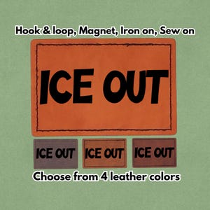 ICE OUT - Läderlapp - Magnet, kardborreband, stryk- och sy-på