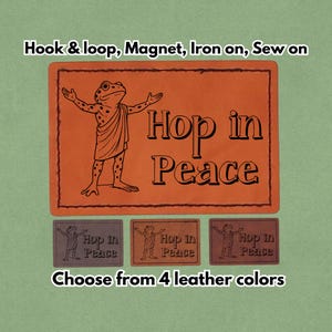 Portland Frog Hop In Peace - Ice Out - Läderlapp - Magnet, Kardborreband, Stryk-på och Sy-på