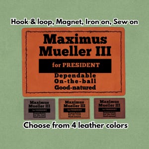 MAXIMUS MUELLER III per Presidente D.O.G. - Toppa in pelle - Magnete, gancio e passante, stirabile e cucibile