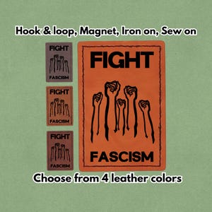Bekämpa fascismen tillsammans - Ice Out - Läderlapp - Magnet, kardborreband, stryk- och sy-på
