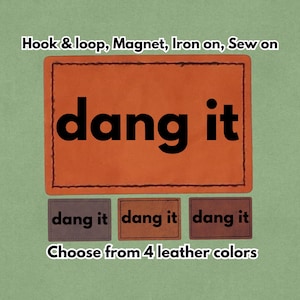 dang it - leren patch - magneet, klittenband, opstrijkbaar en naaibaar