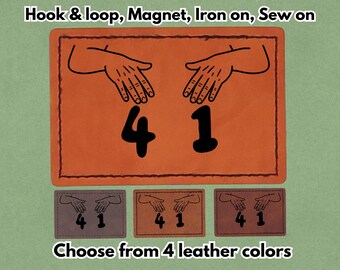 4-1 meme - PU vegan Leather Patch - Available in Magnet, Hook and Loop fastener, Iron on & Sew on