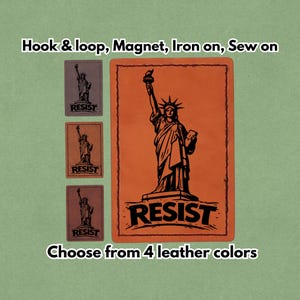 RESIST - Läderlapp - Magnet, Kardborreband, Stryk- och Sy-på