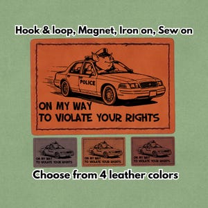 Auf dem Weg Ihre Bürgerrechte zu verletzen - att up ACAB Leder Patch - Magnet, Klettverschluss, Bügelbild und aufgenäht