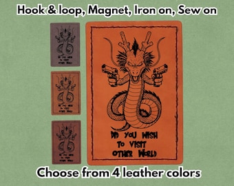 Did you Wish to visit Other World - PU vegan Leather Patch - Available in Magnet, Hook and Loop fastener, Iron on & Sew on