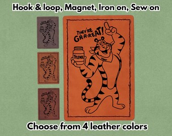 They're Great - PU vegan Leather Patch - Available in Magnet, Hook and Loop fastener, Iron on & Sew on