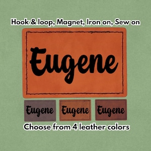 Eugene - Parche de cuero - Noroeste del Pacífico de Oregón - Imán, gancho y bucle, planchable y cosible
