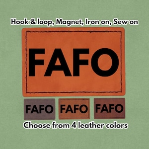 FAFO - Parche de cuero con memes - Imán, velcro, plancha y para coser