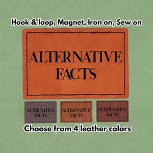 Alternativa fakta - Läderlapp - Magnet, kardborreband, stryk- och sy-på