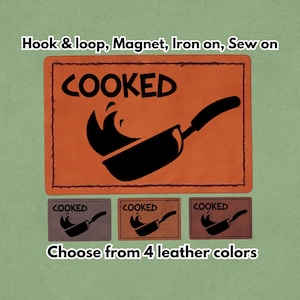 COOKED - Patch de couro - Meme Gen Alpha - Ímã, Velcro, Termocolante e Costurado