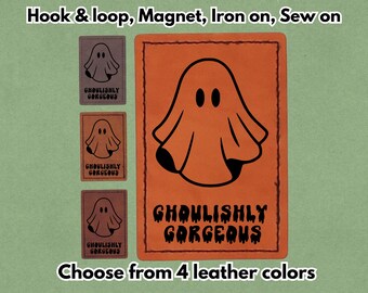 Ghoulishly Gorgeous - PU vegan Leather Patch - Available in Magnet, Hook and Loop fastener, Iron on & Sew on