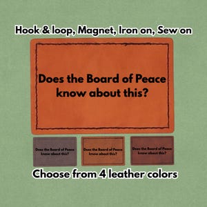 Vet Fredsstyrelsen om detta? - Läderlapp - Magnet, Kardborreband, Stryk- och Sy-på