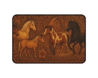 Alfombrilla de escritorio con temática de caballos / Alfombrilla de escritorio ecuestre