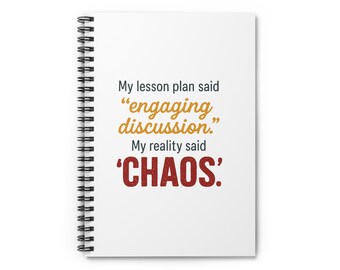 Cuaderno de espiral para profesor sarcástico, diario divertido con líneas.