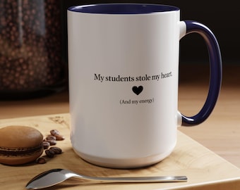 Taza para maestros/estudiantes con corazón robado, taza decorativa de 15 oz